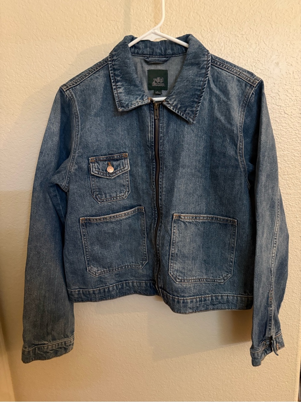 wild fable Blue Denim Zip-Front Jacket